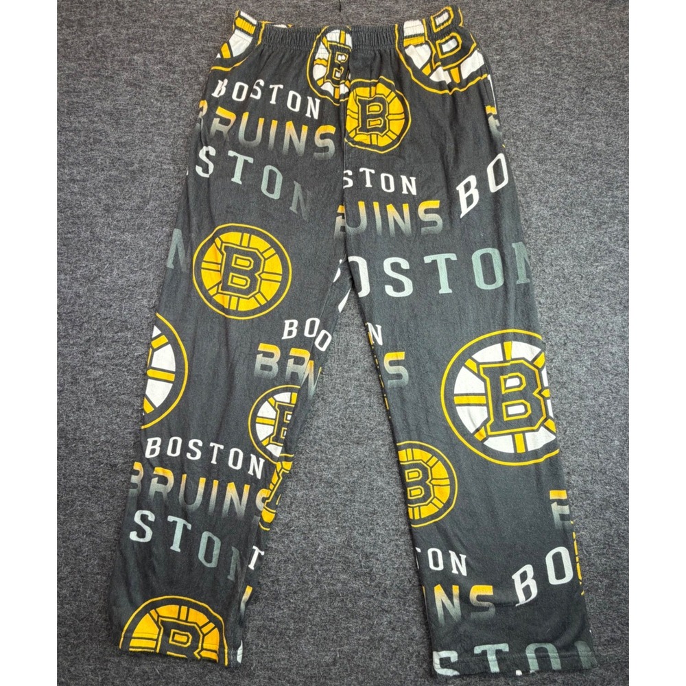 Boston Bruins Concepts Sport Pajama Pants Mens Medium Black NHL Fleece Lounge